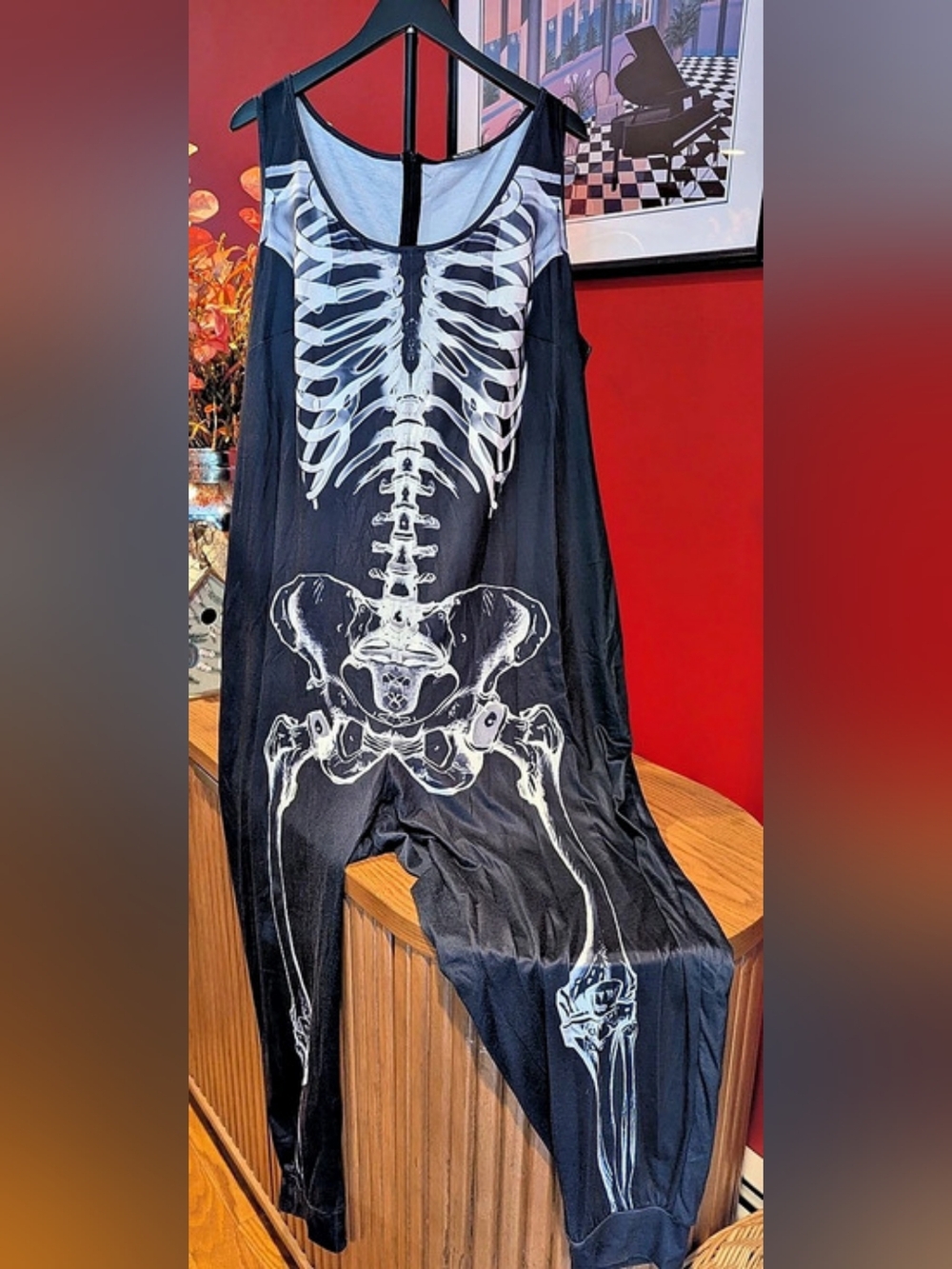 Bloomchic Sleeveless Sexy Skeleton Costume Jumpsuit